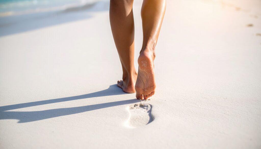 Barfußgehen auf Sandstrand | Barfußschuhe